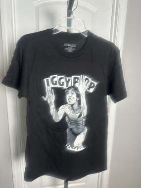 Iggy Pop 2023 Tour Clipped Graphic T-Shirt Black Medium#269